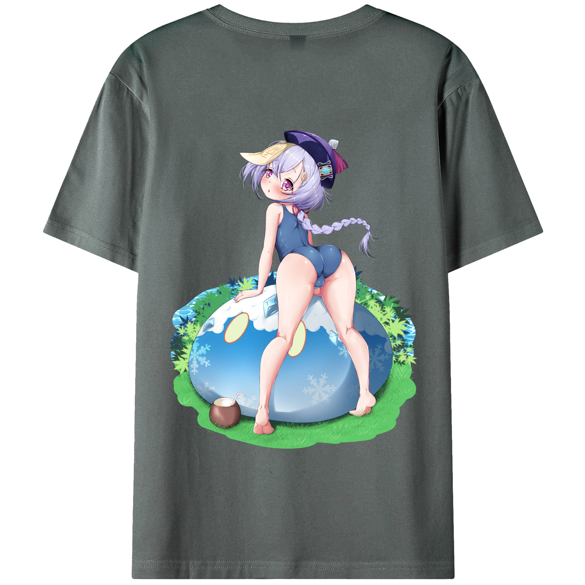 げんし神 七七 なな  genshin Nana 綿100％ メンズ半袖Tシャツ（バックプリント） 通気性
